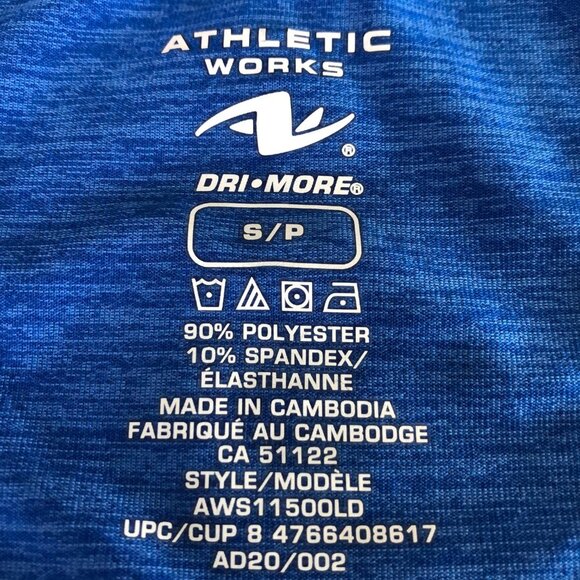Athletic Works Dri More Racer Back Activewear Top in Polyester Blend Blue Size S - Picture 6 of 8